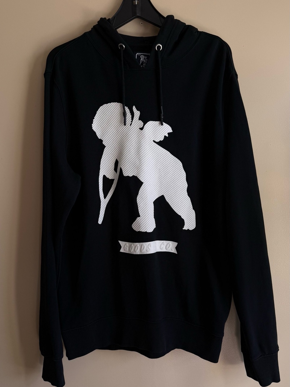 PRPS Black Hoodie with White Elephant Graphic